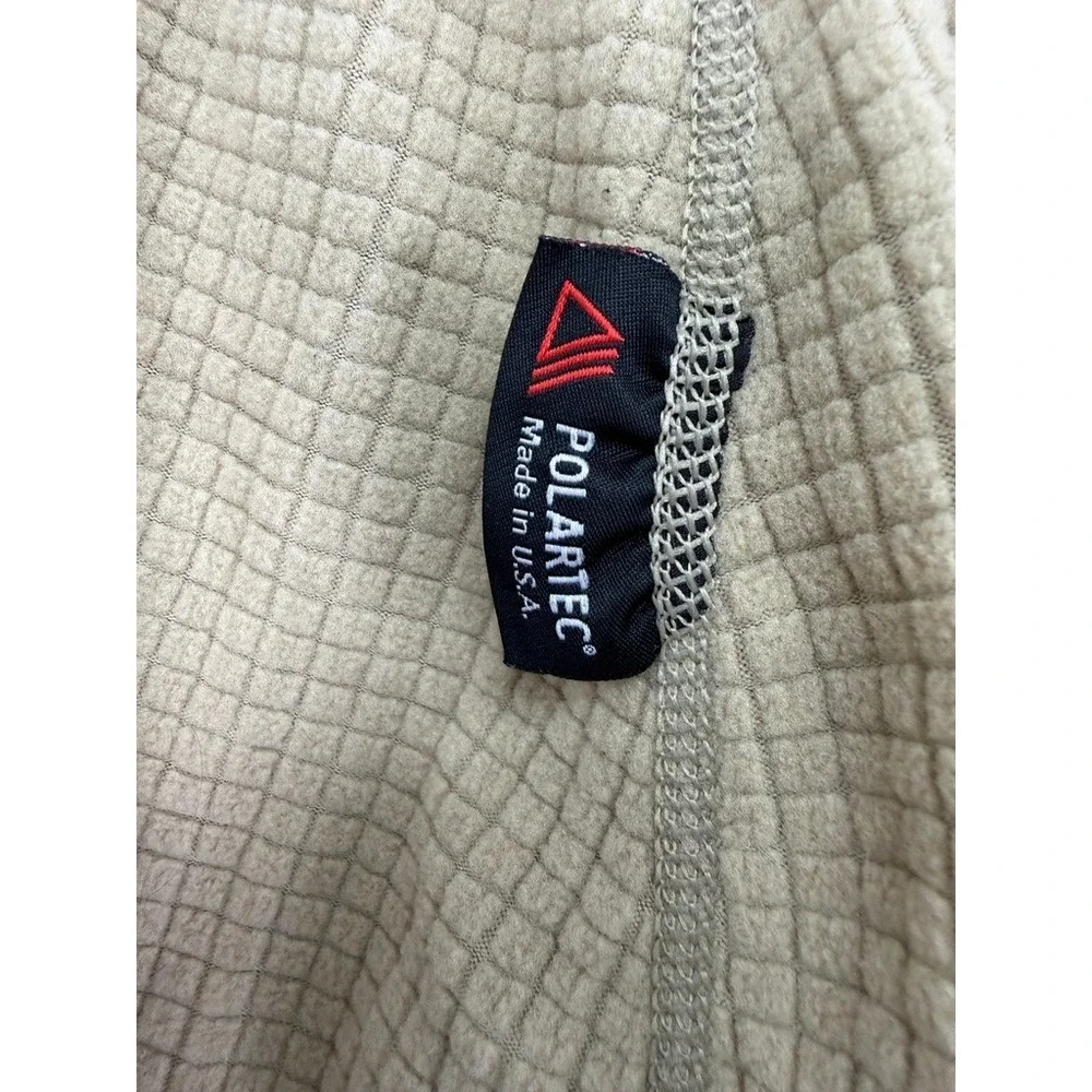 Polartec Grid Fleece Base Layer Pants Men Small Dark Tan Waffle Thermal Pants